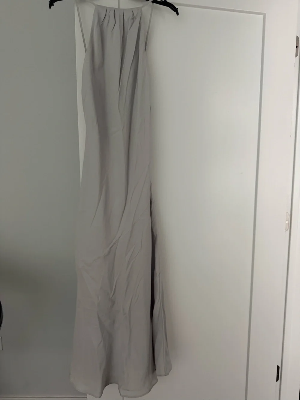 Abercrombie & Fitch Gray Satin Halter Maxi Dress Size S NWT